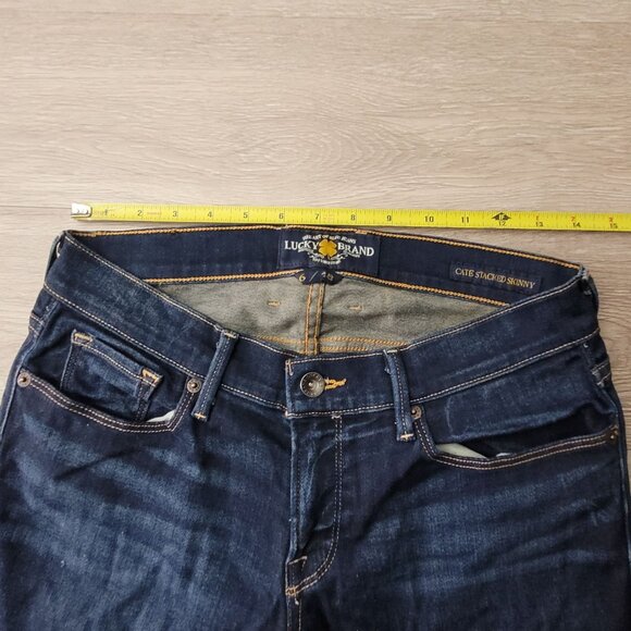 Lucky Brand Jeans Size 6 Cate Stacked Skinny Low Rise Medium Dark Wash Denim - Picture 7 of 12